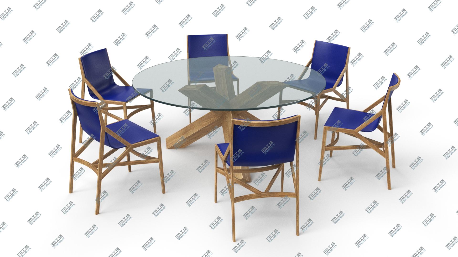 images/goods_img/2021040233/Cassina Dining Table Chair Set Oak Glass Blue 3D model/1.jpg